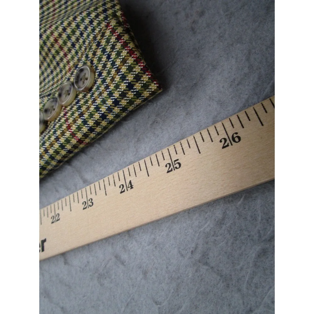 Burberry London Kensington Wool Silk Blazer Sport Coat 44R Gun Club Check Plaid - Picture 16 of 16